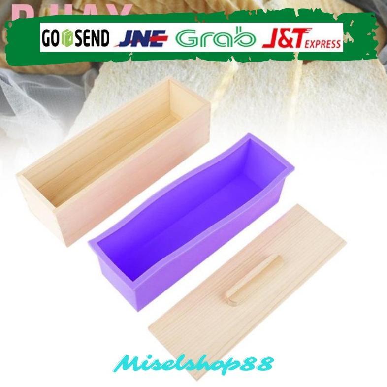 Termurah... Kotak Cetakan Sabun Kotak Sabun Lilin Silikon Dengan Box Kayu 1200Gr Soap Mold - kotak kayu saja