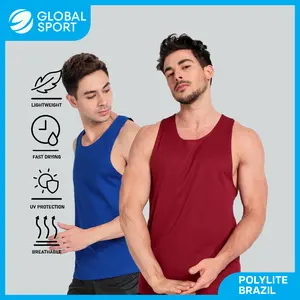 Singlet/Muscle tee Olahraga Polos-Polylite Brazil-Drifit-Dryfit