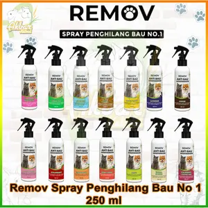 REMOV ANTI BAU Spray Penghilang Bau Kotoran Kucing Anjing 250ML | Spray Pewangi Kandang Pasir Kucing Anjing Remov
