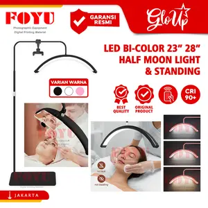 GloUp 23" 28" LED Lampu Facial Eyelash Extension Half Moon Light Nail Art