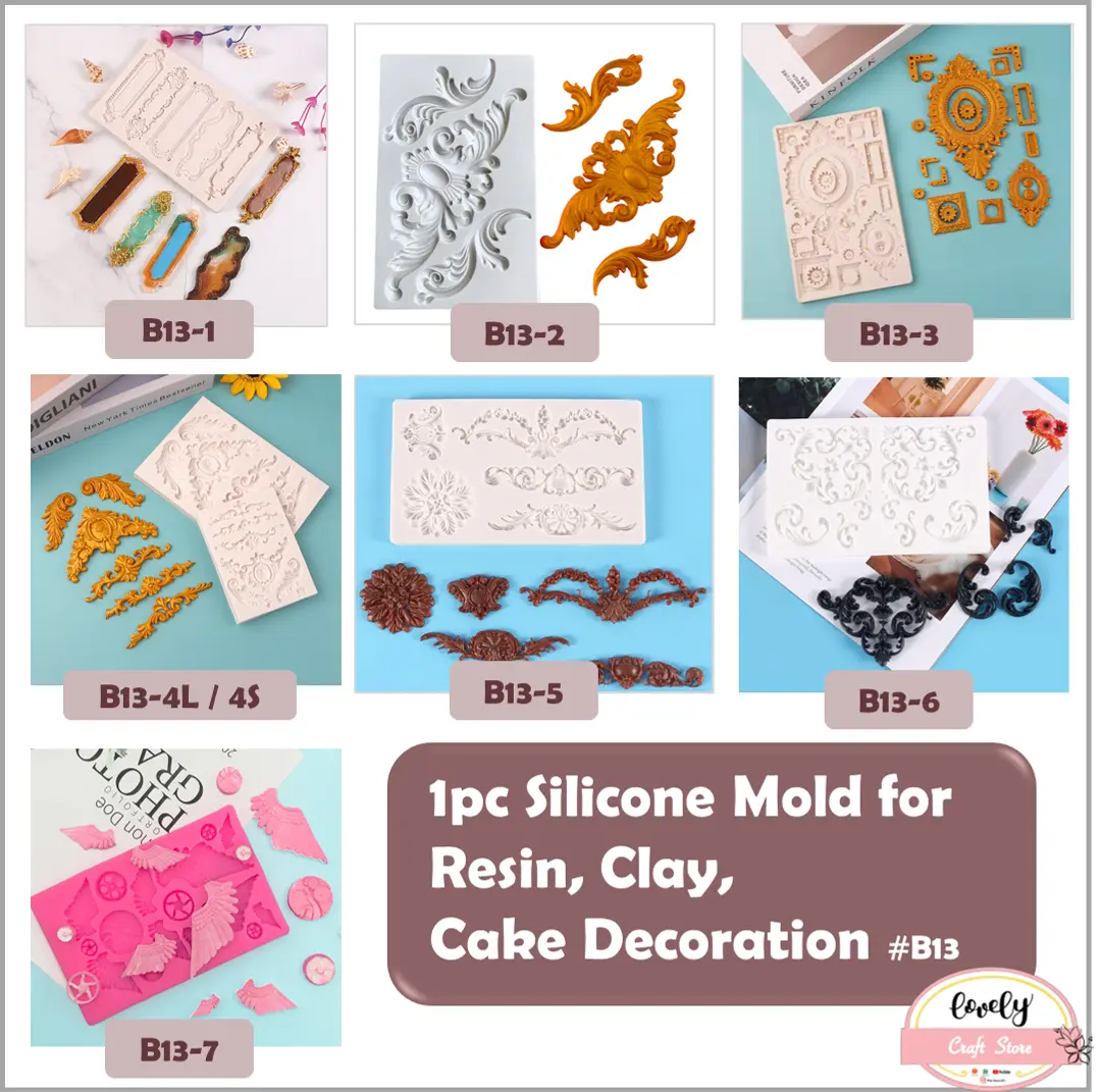 B13 Cetakan Resin Silicone Mold Border shape for Resin, Clay, Cakes Decoration, Mini Soap