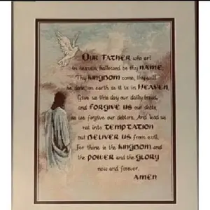 paket kristik doa Bapa kami Yesus merpati cross stitch kit 14ct