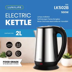 LUNA LIFE Electric Kettle LK502B Teko Listrik pemanas air 2 Liter 500 W
