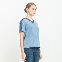 Gambar *Ready Stok* N2 - Atasan Denim 7540 - Biru Tua, L dari Sisters Fashion Group Kota Administrasi Jakarta Utara 5 Tokopedia