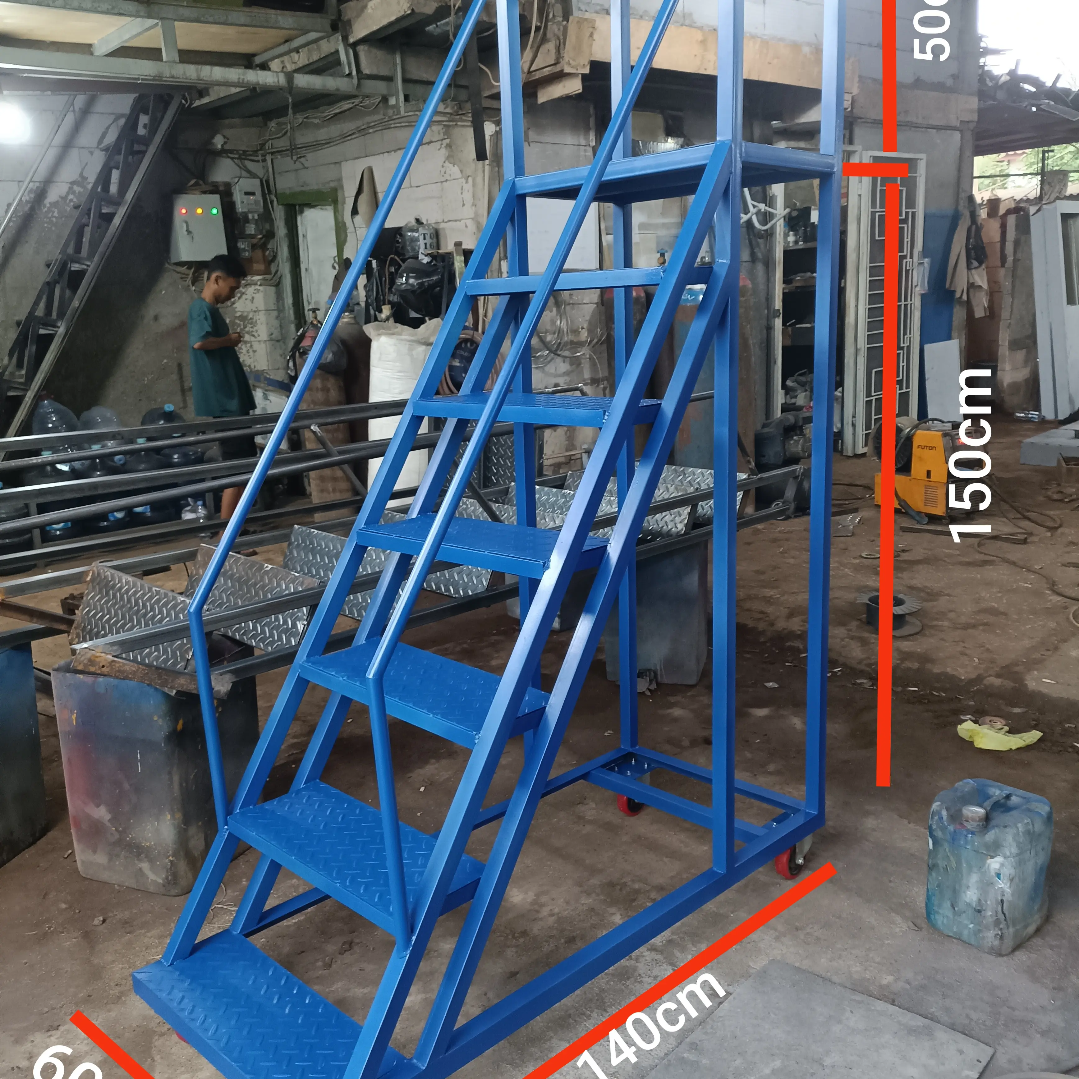 tangga gudang dorong 2mx 140x60