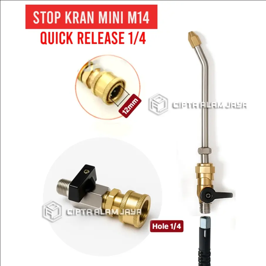 Stop Keran Mini konektor 1/4 Quick Release KRAN STEAM AC , MOBIL, MOTOR