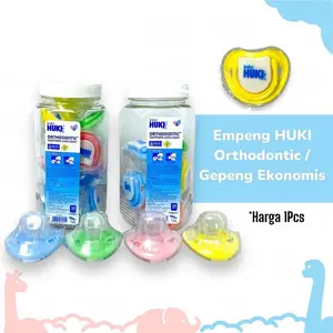Huki Orthodontic Soothers With Cover Empeng Tutup Karet Dot Bayi