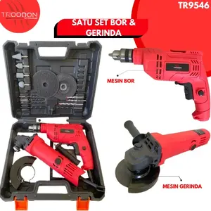 TROODON Mesin Bor dan Gerinda Set ED-954 & TR-5081 2in1 500W/400W 10mm 11000/3000 RPM Ergonomic Handle Anti Karat