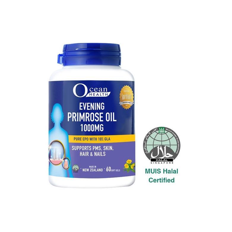 Ocean Health Ocean Health Evening Primrose Oil 1000mg, 60 softgels// SG Original Product