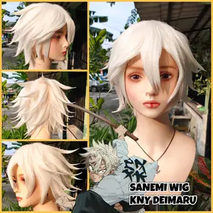 Rambut wig cosplay sanemi demon slayer kimetsu no yaiba