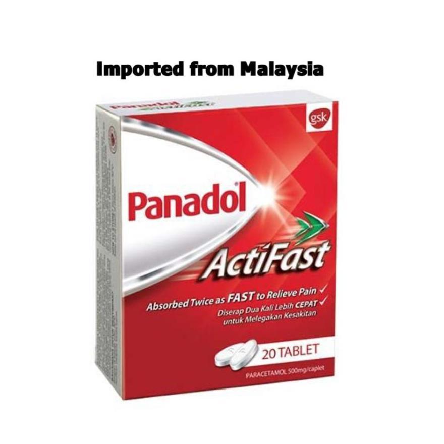 Panadol Actifast Malaysia 20 Caplets Original Product