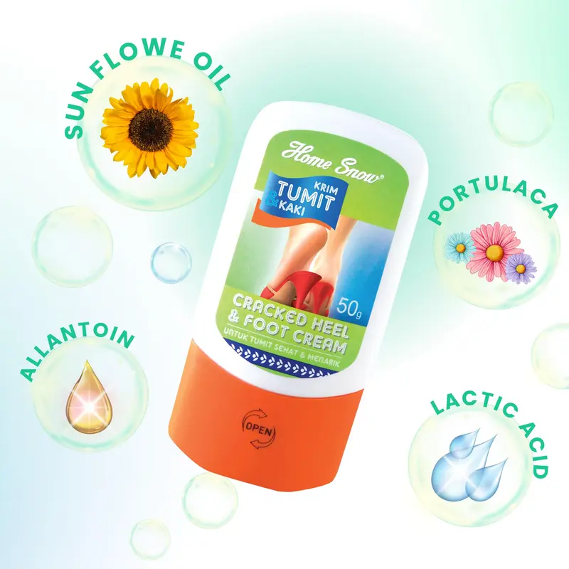 2 Pcs  Home Snow Krim Tumit Kaki 50g-Pelembut & krim tumit pecah-pecah Kapalan Kering 3