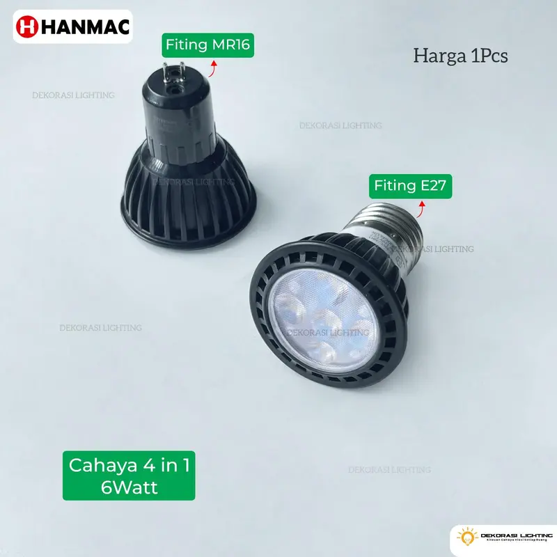 H3Q LAMPU HALOGEN LED 3W SOROT SPOTLIGHT WARM WHITE E27 MR16 G4 SPOT 5