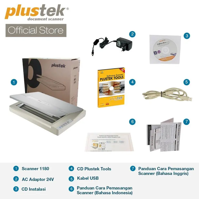 Scanner Plustek OpticSlim 1180 - 8 Detik/lembar (A3) 8