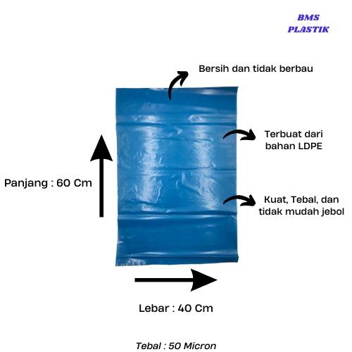 KANTONG PLASTIK SAMPAH LDPE BIRU-Tebal 50 micron 1