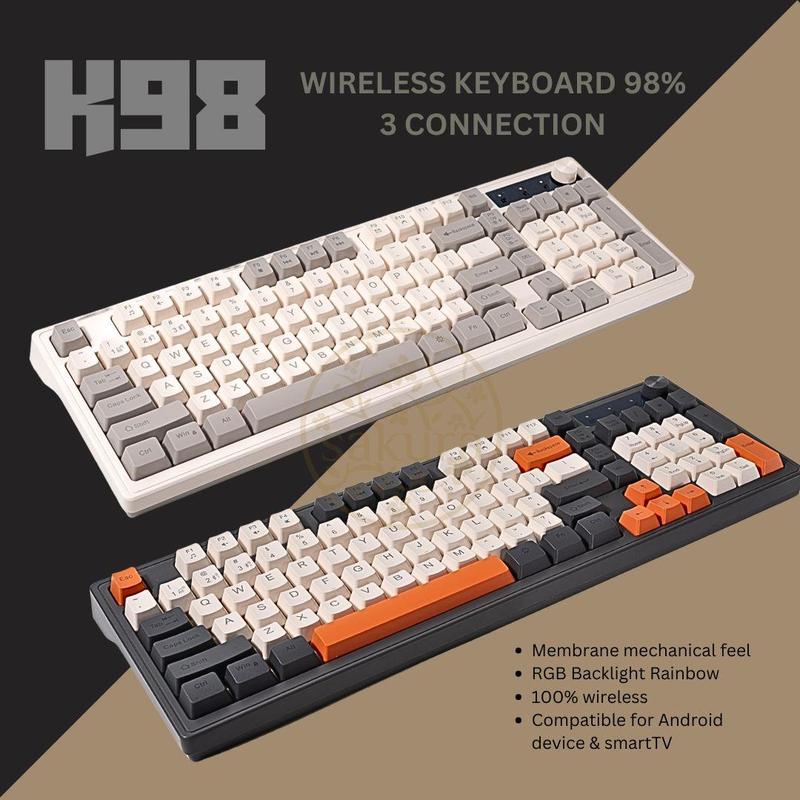 Wireless K98 Keyboard Gaming Mechanical Feel PC / Laptop - Shop | Tokopedia