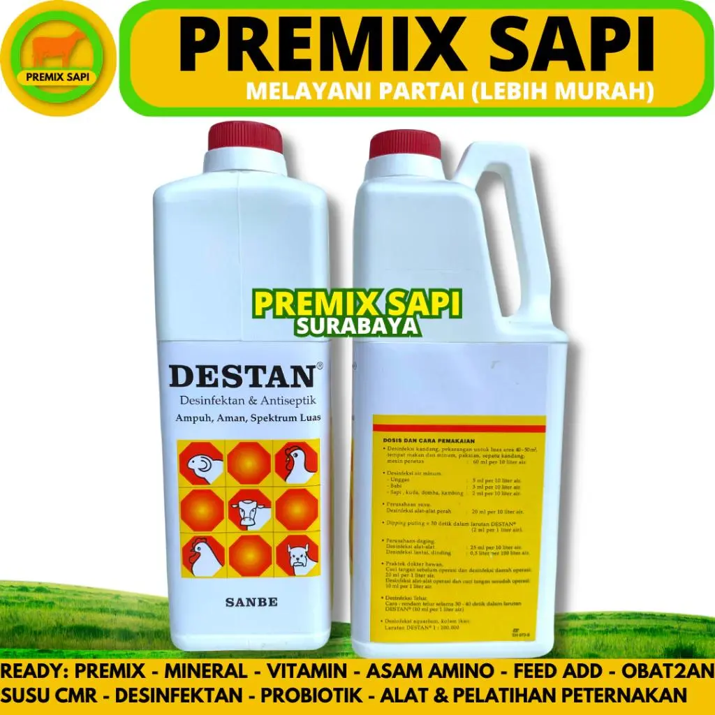 DESTAN 1 LITER SANBE - Desinfektan untuk Kandang, Air Minum & Peralatan Peternakan Ayam