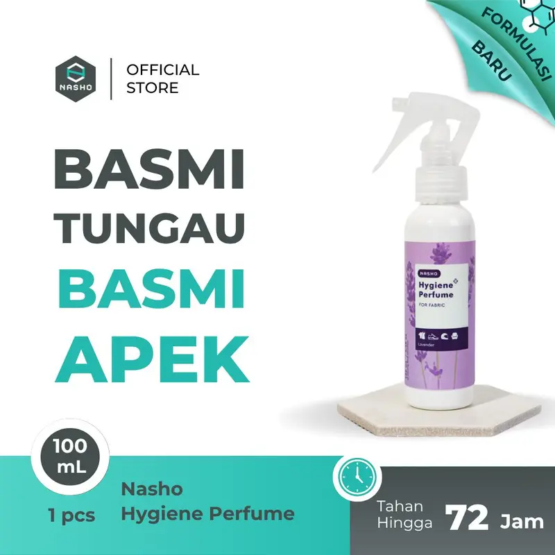 [100mL] Nasho Bed & Linen Spray Pewangi + Pembasmi Tungau , Bakteri , Virus , Kutu Kasur Tumila , serta Anti Apek Hygiene Perfume 0