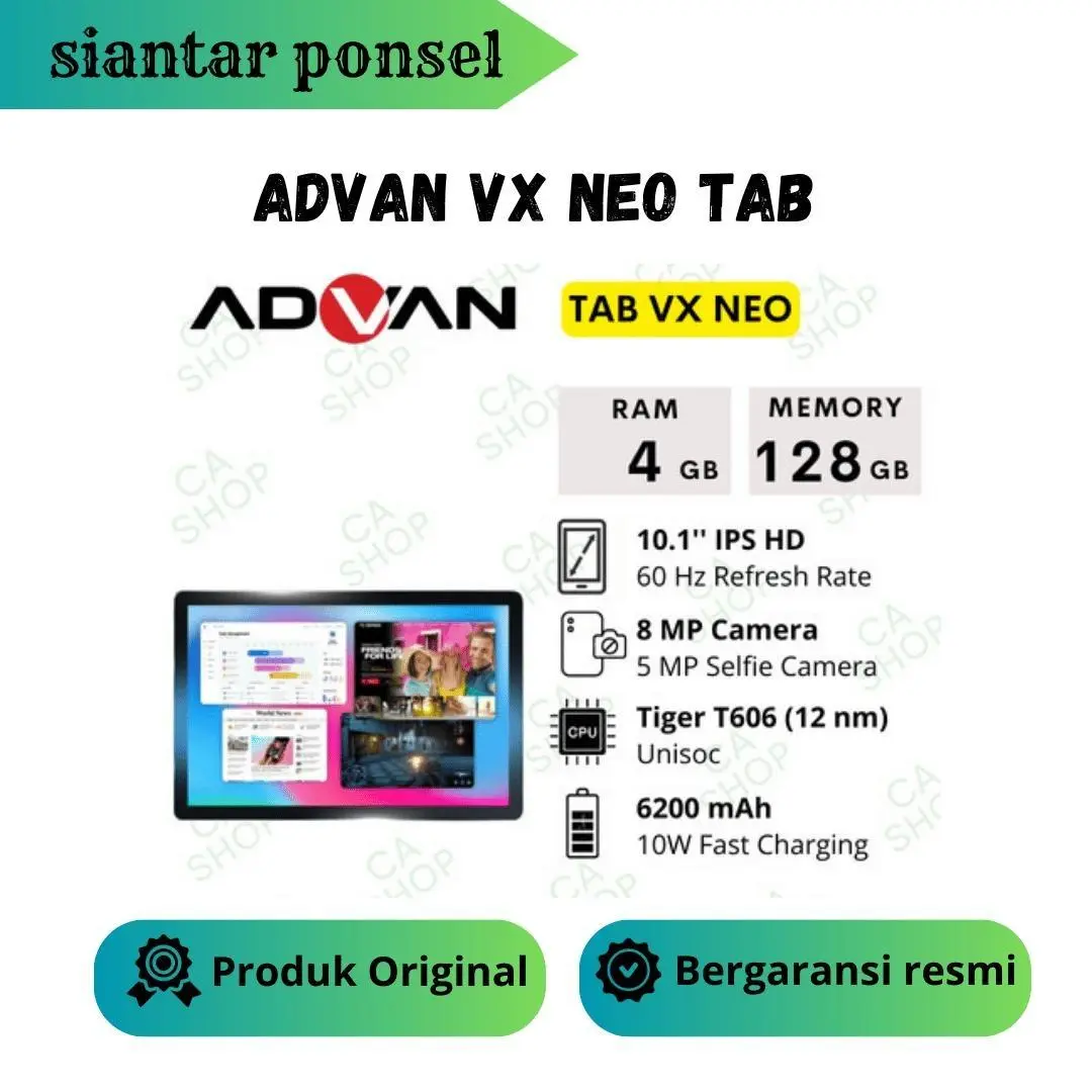 ADVAN VX NEO TAB 4/128  GB [NEW] 6200 MAH