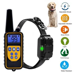 Kalung Anjing Pet Dog Training Shock Collar Stop Barking 700m Jxg0031 Black