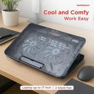 Cooling Pad Laptop Stand 2 Kipas 120mm 17 Inch N99 Black