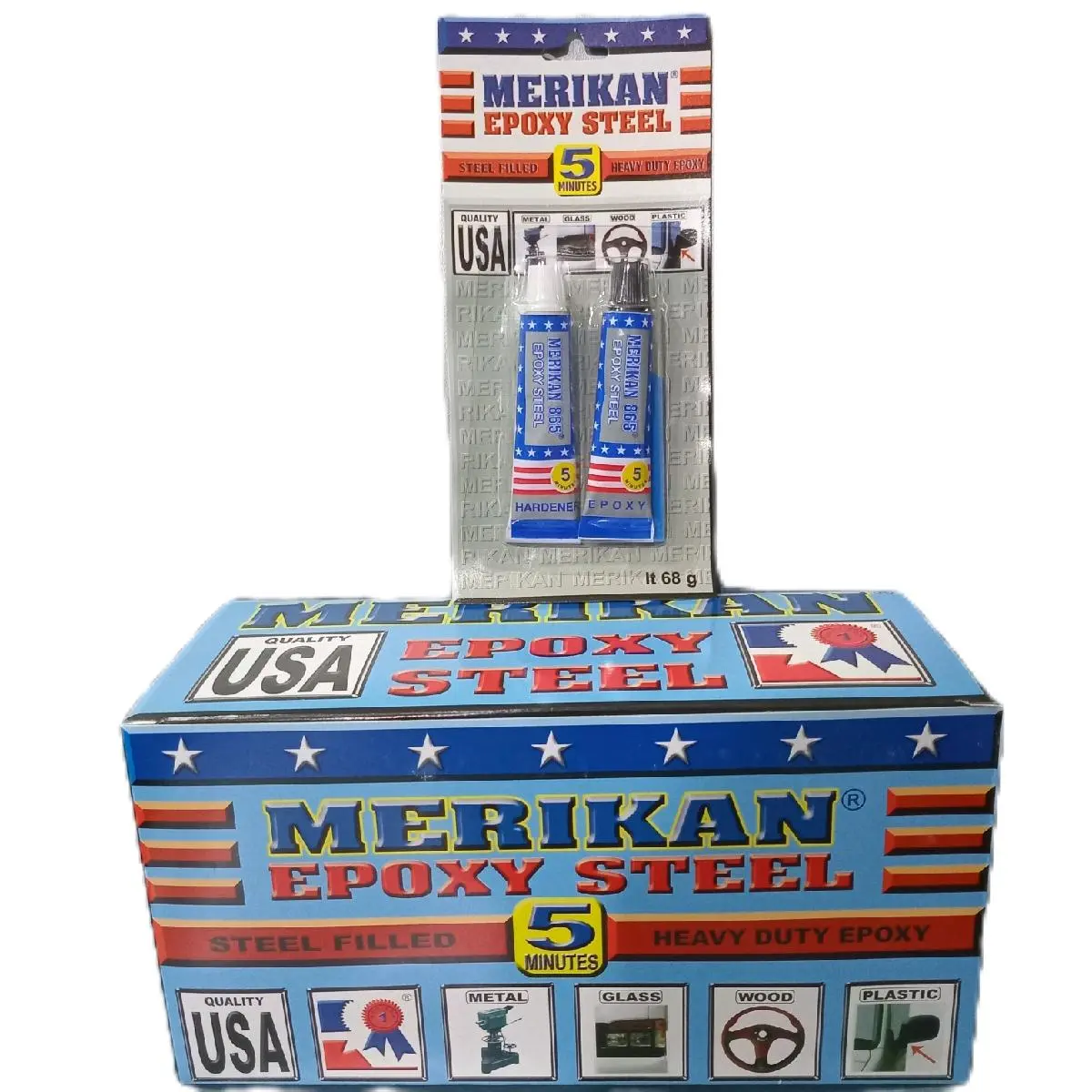 Lem Besi Epoxy Steel Merikan Campur 5 Menit Lem Serbaguna Keramik Kayu