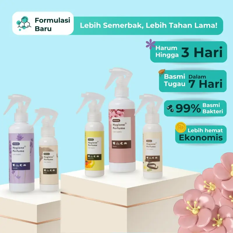 [100mL] Nasho Bed & Linen Spray Pewangi + Pembasmi Tungau , Bakteri , Virus , Kutu Kasur Tumila , serta Anti Apek Hygiene Perfume 1