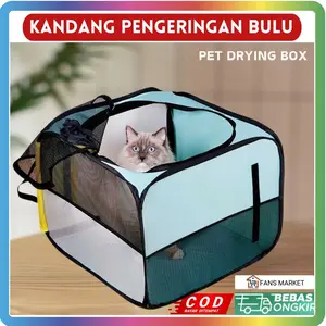 Kandang Lipat Hewan Peliharaan untuk Mengeringkan Bulu Kucing Anjing Ada Lubang Pengeringan Pet Drying Box