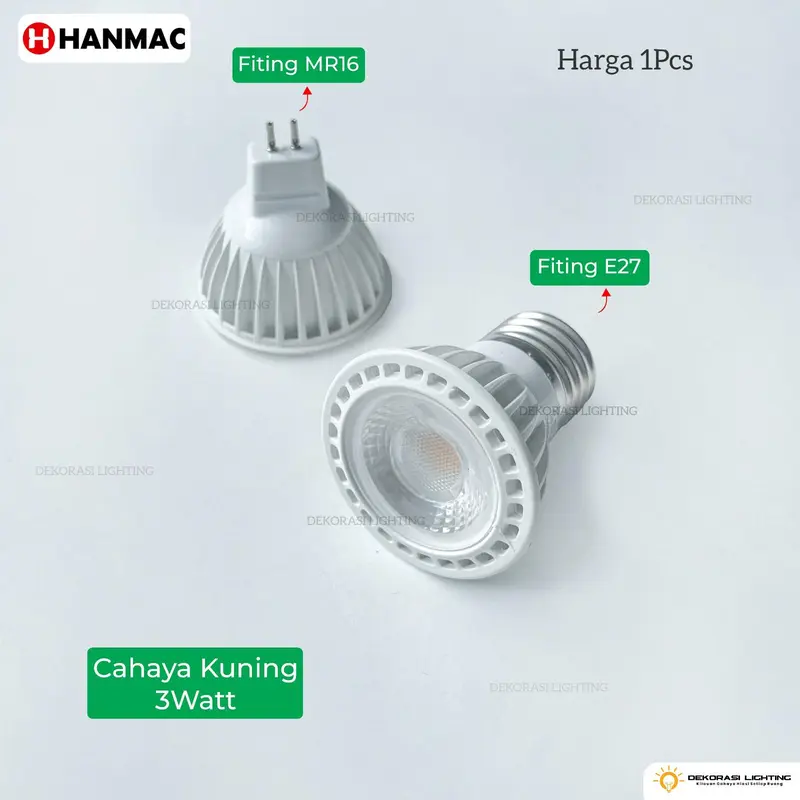 H3Q LAMPU HALOGEN LED 3W SOROT SPOTLIGHT WARM WHITE E27 MR16 G4 SPOT 4