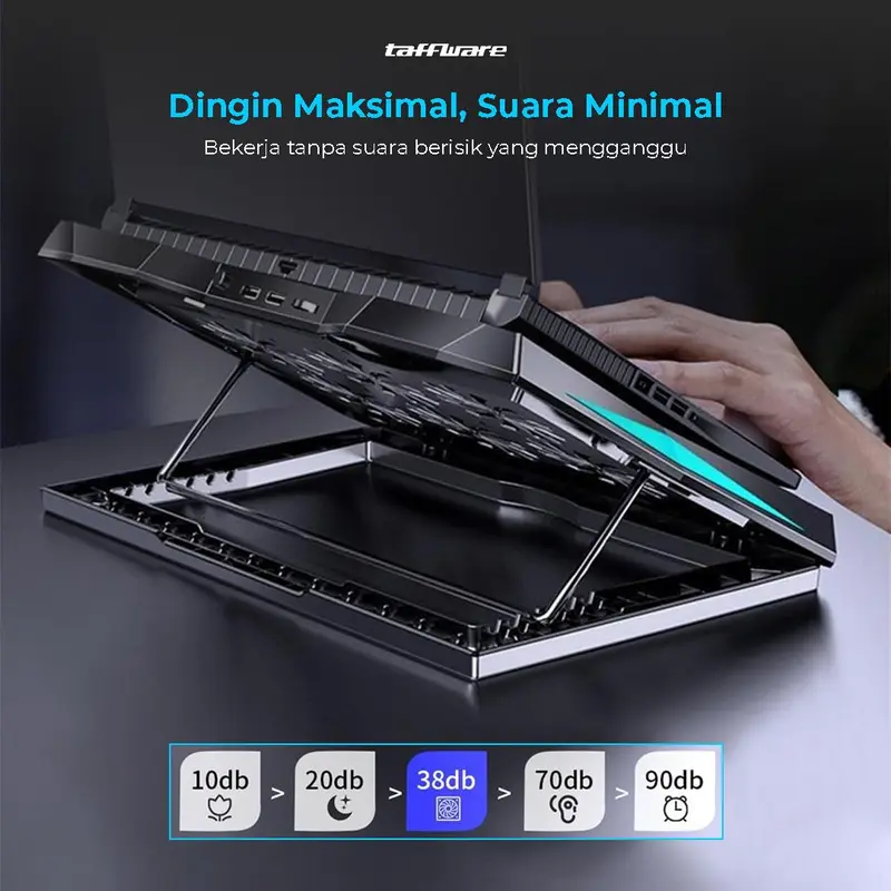 Gaming Cooling Pad Laptop 6 Fan Q3 Black 2