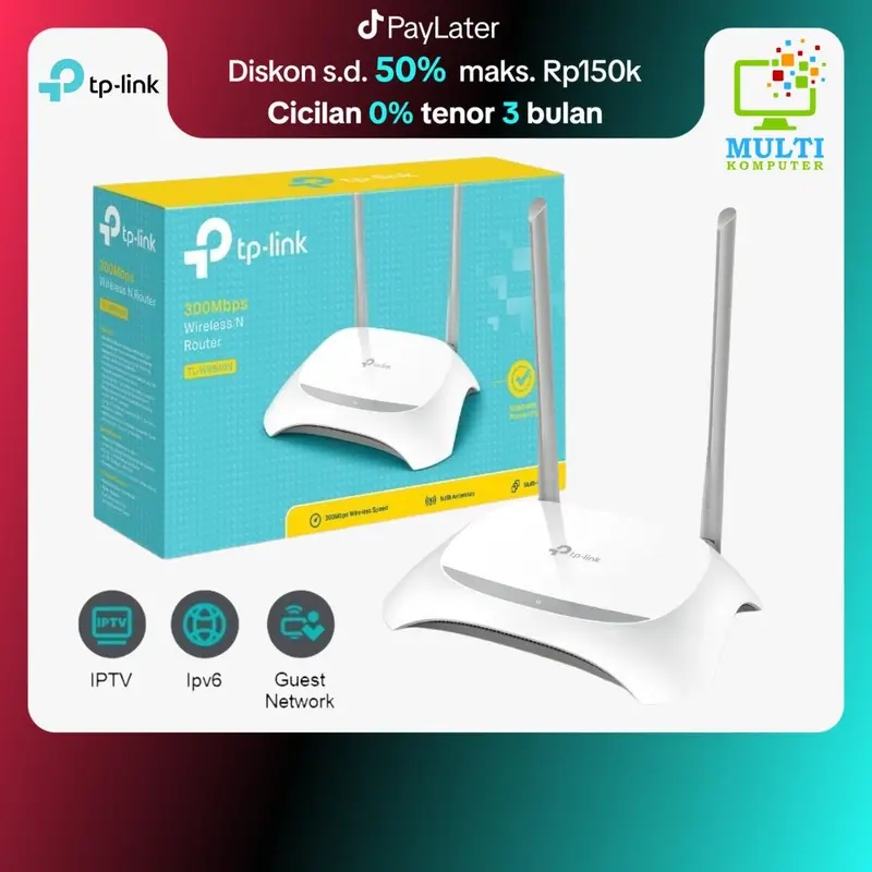 TPLink TL-WR840N 300MBps Wireless Router 0