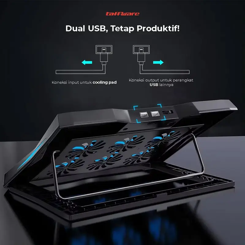 Gaming Cooling Pad Laptop 6 Fan Q3 Black 4
