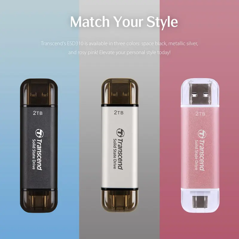Transcend ESD310 External SSD USB 3.2 Gen 2x1 (USB 10Gbps) [C-Black / S-Silver / P-Pink] 6