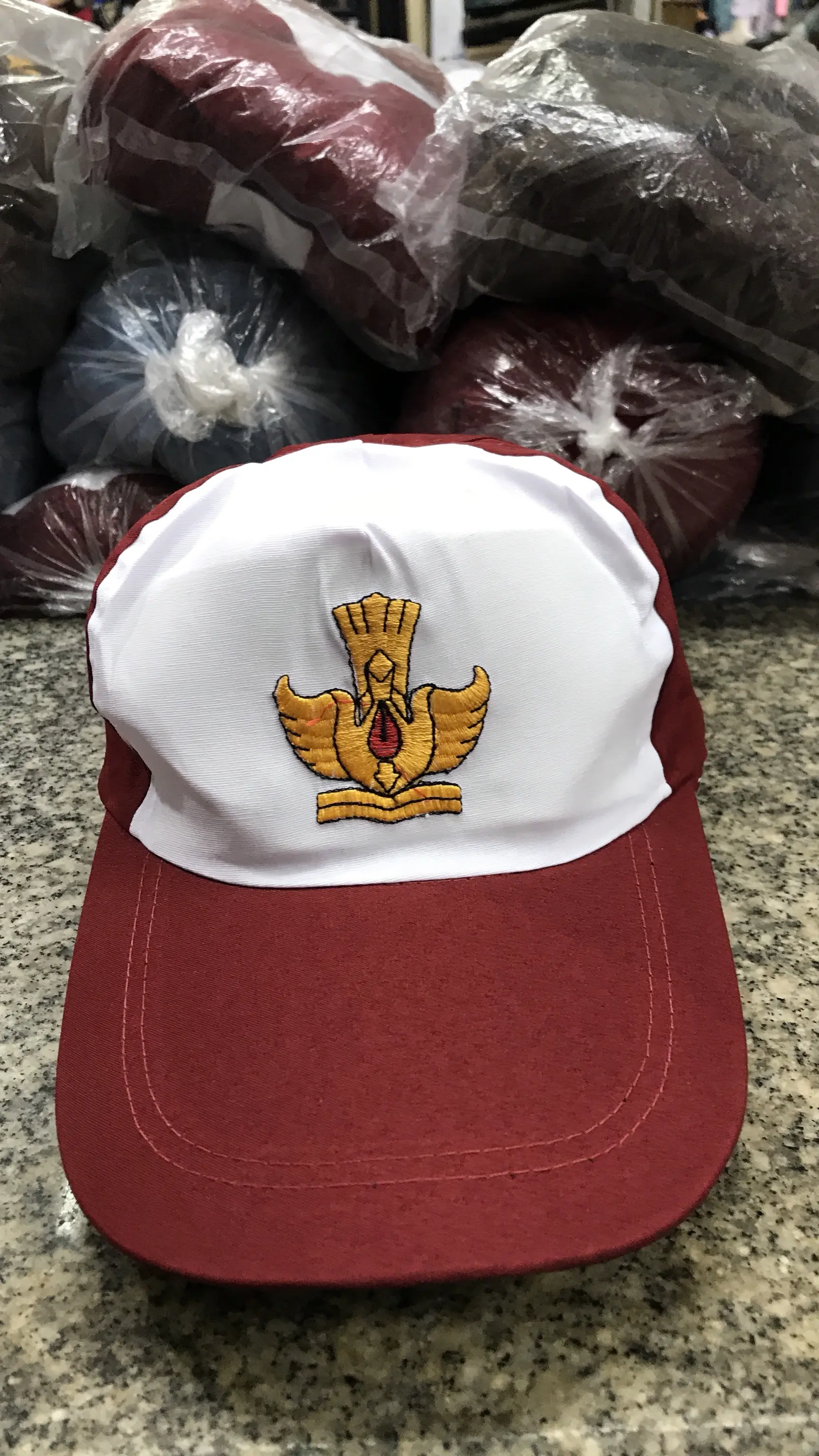 Topi sd merah putih bordir bahan standar