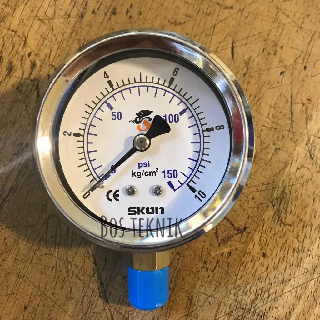 Pressure gauge skun 10bar ( dia : 2 1/2” , model raket)