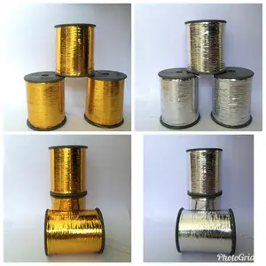 Benang Metalik Metalic Gepeng Lurex emas dan Silver Mamilon 100 gram