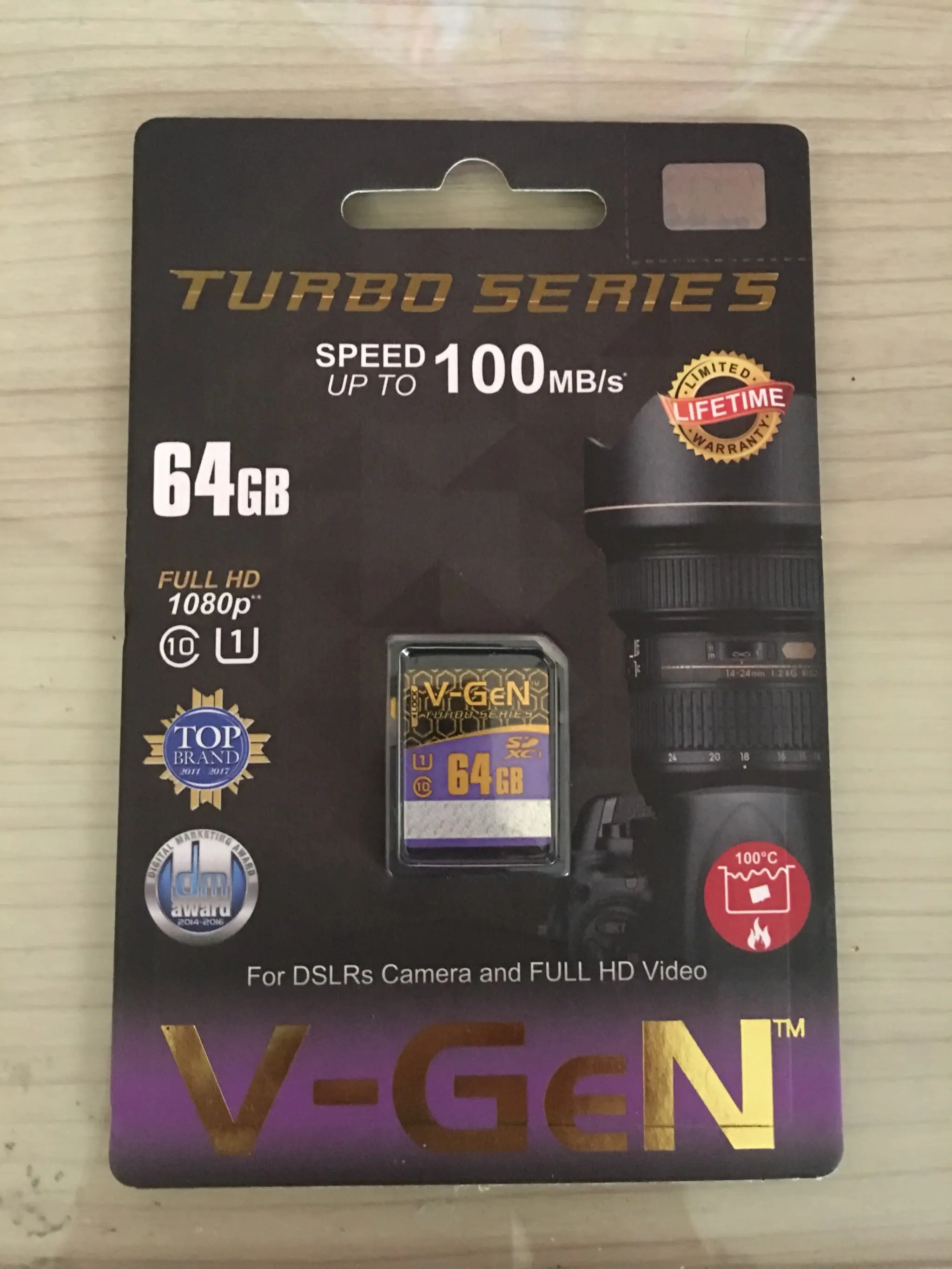 SDHC D Card VGen 64 Gb Turbo Series Class 10