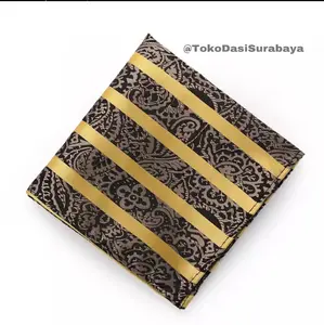 Sapu tangan saku jas pocket square handkerchief motif gold kuning
