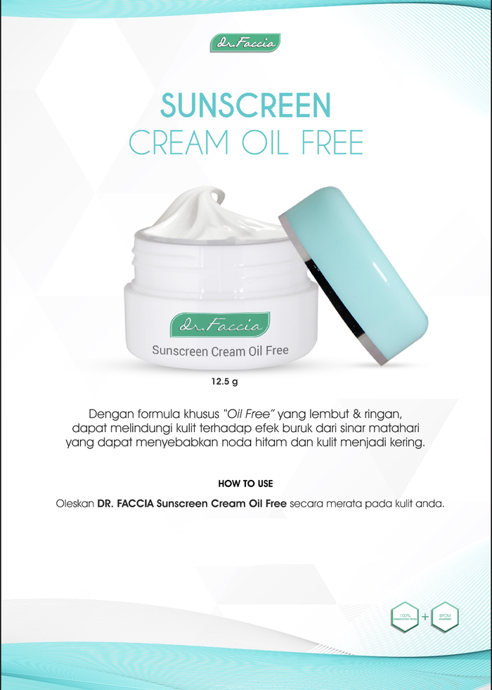 Gambar dr Faccia Sunscreen Cream OIL FREE - SPF30 ,Warna Putih( 02003006) dari Theraskinbest Kota Administrasi Jakarta Barat Tokopedia