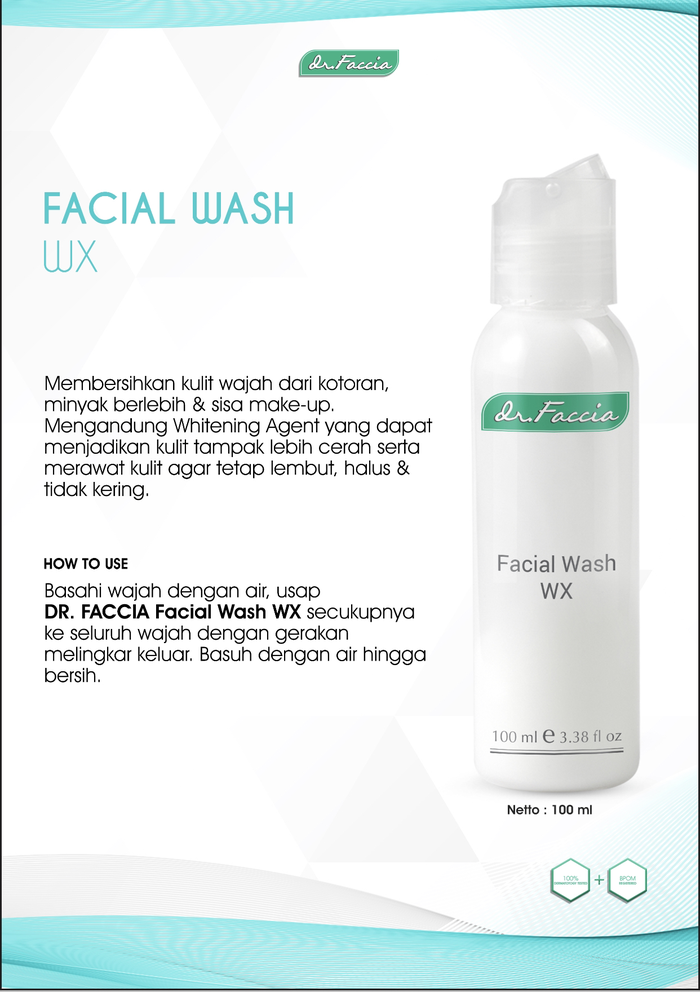 Gambar dr Faccia -Facial Wash WX - Sabun Wajah Whitening ( 02 001 004 ) dari Theraskinbest Kota Administrasi Jakarta Barat Tokopedia