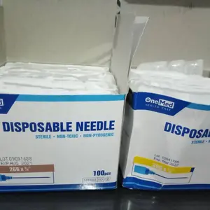 Onemed Jarum Sekali Pakai 22G 25G 27G 26G Isi 100pcs Kemasan Box Praktis dan Aman