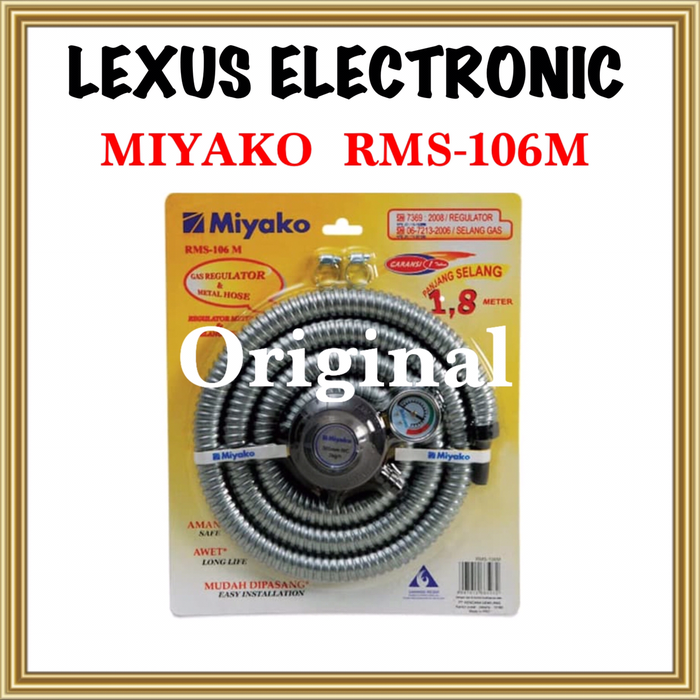 Gambar SELANG REGULATOR MIYAKO | SELANG KOMPOR GAS | RMS106M | SELANG GAS dari lexus electronic mall Kota Bogor Tokopedia