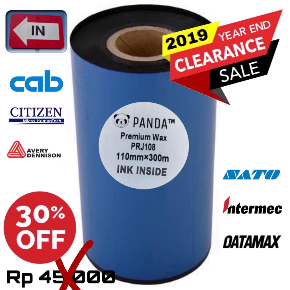 Panda Premium Wax PRJ108 110mmx300m RIBBON WAX Face In