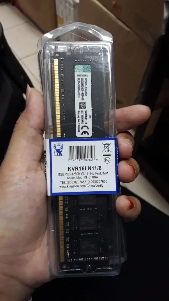 RAM MEMORY KINGSTON DDR3 8GB PC12800 / PC1600MHZ LONGDIM
