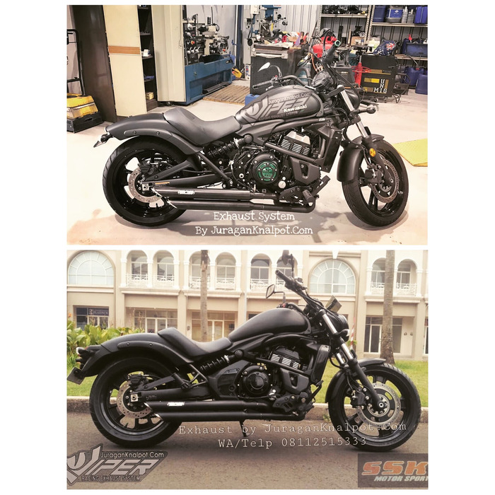 Gambar Knalpot Kawasaki Vulcan 650s Model Trudual Cruiser Header Pipe 2-2 dari JuraganKnalpotDotCom Kab. Purbalingga Tokopedia