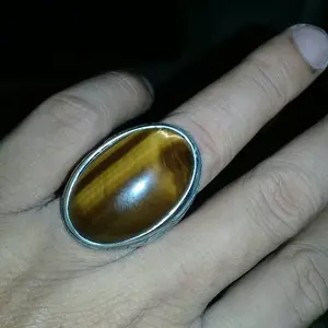 CINCIN BATU AKIK NATURAL TIGER EYE - BIDURI SEPAH BIG SIZE BOSS