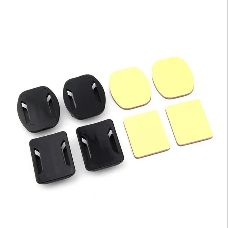 Helmet mount curved & flat 4pcs for gopro / xioami yi / brica bpro dll 3