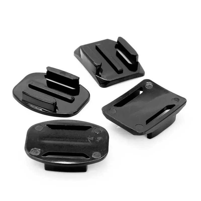 Helmet mount curved & flat 4pcs for gopro / xioami yi / brica bpro dll 1