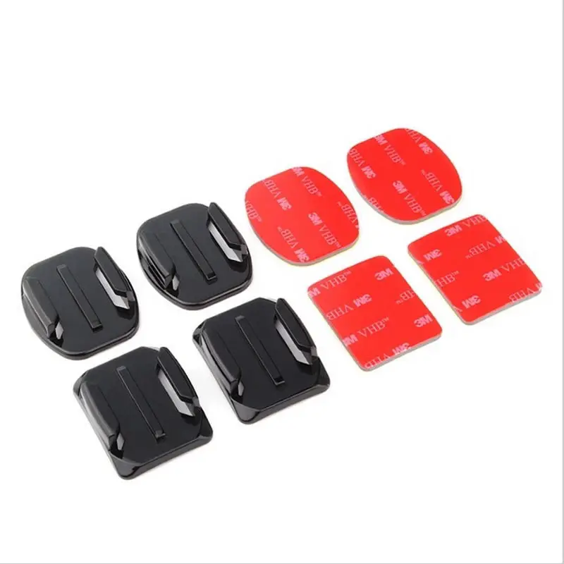 Helmet mount curved & flat 4pcs for gopro / xioami yi / brica bpro dll 4