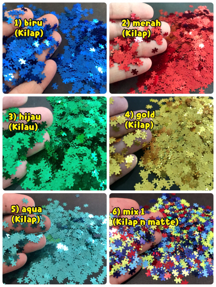 Gambar Glitter puzzle glitter sprinkle mozaic nail art decoration craft dari Done Handymade Kota Administrasi Jakarta Barat Tokopedia